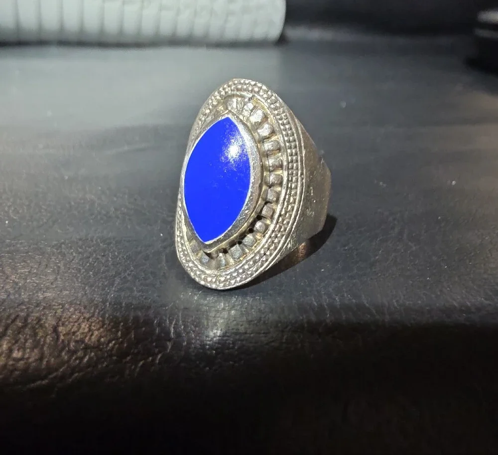 925 Blue Stone Signet Ring